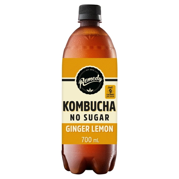 Remedy Kombucha Ginger Lemon 700Ml, Imported from Britain