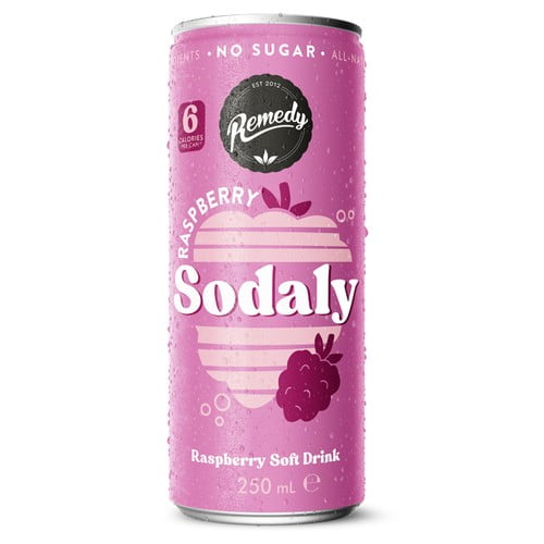 Remedy Sodaly Raspberry 250ml, British Import (Pack of 6)