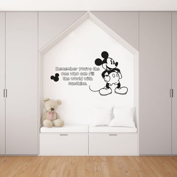 Remember Cute Mouse Quote Kids Cartoon Quotes Wall Sticker Art Decal for Girls Boys Room Bedroom Nursery Kindergarten House Fun Home Decor Stickers Wall Art Vinyl Decoration Size (8x10 inch)