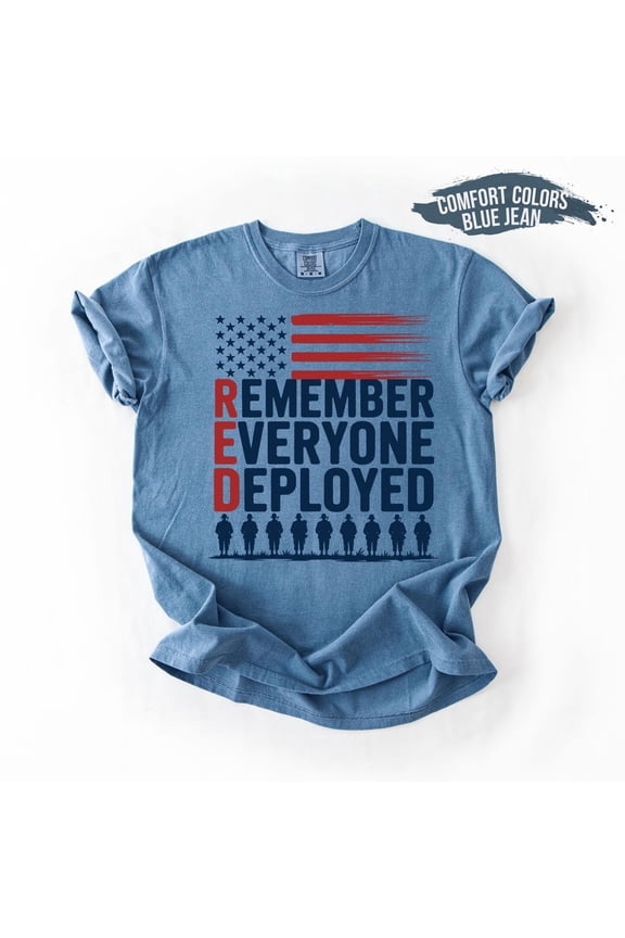 Remember Everyone Deployed RED Friday Sweatshirt: Military Support, American Flag All Size S-5Xl