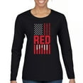 thumbnail image 1 of Remember Everyone Deployed Women's Long Sleeve T-shirt Until They All Come Home RED Friday Military US Flag American Patriot, 1 of 7