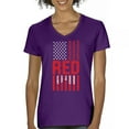 thumbnail image 1 of Remember Everyone Deployed Women's V-Neck T-shirt Until They All Come Home RED Friday Military US Flag American Patriot Tee, 1 of 7