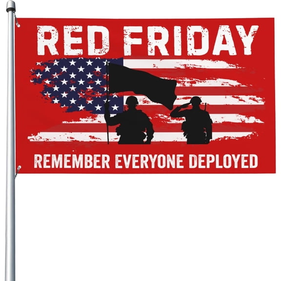 Remember Everyone Deployed flag Veterans Red Friday Yard Flags 3x5 Garden Banner Single Side