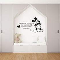 Remember Mickey Mouse Quote Disney Cartoon Quotes Wall Sticker Art Decal for Girls Boys Room Bedroom Nursery Kindergarten House Fun Home Decor Stickers Wall Art Vinyl Decoration Size (35x40 inch)