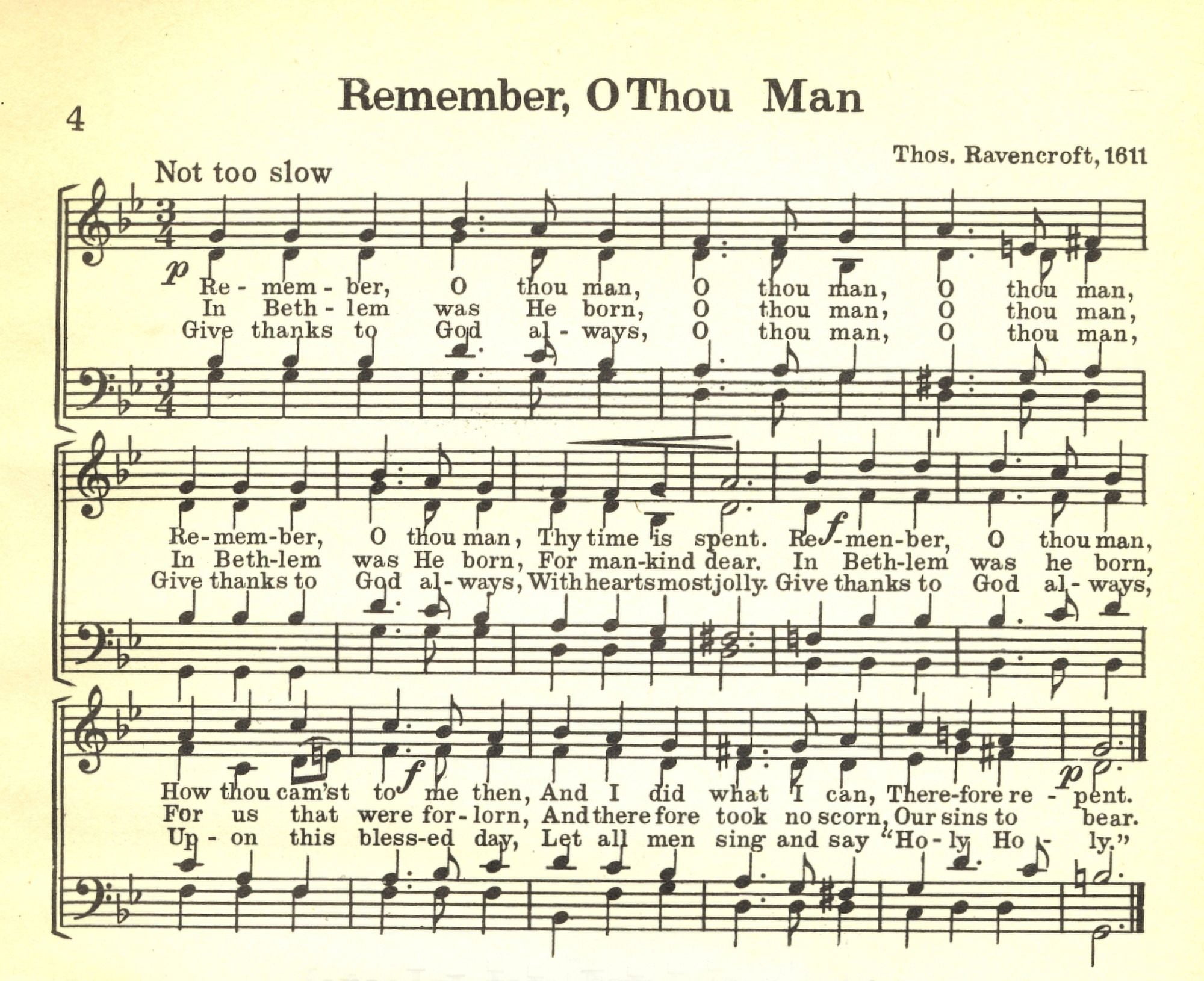 Remember O Thou Man Nols A Collection of Christmas Carols 1932 Canvas Art - (24 x 36)