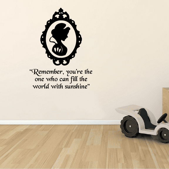 Remember You're The One Who Can Fill The World With Sunshine - Disney Princess Snow White Vinyl Wall Decal Sticker Art Decoration Home Room Design Bedroom Office Classroom Living Room Size(10x8 inch)