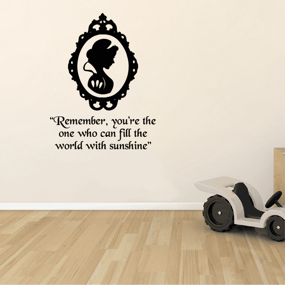 Remember You're The One Who Can Fill The World With Sunshine - Disney Princess Snow White Vinyl Wall Decal Sticker Art Decoration Home Room Design Bedroom Office Classroom Living Room Size(20x18 inch)