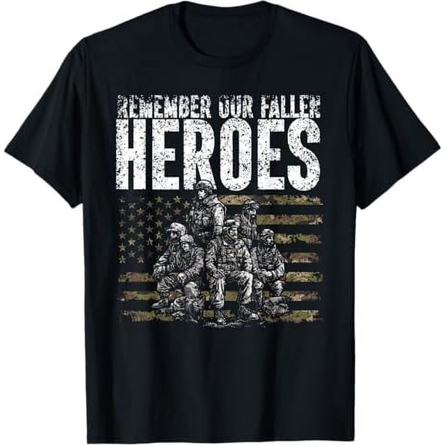 Remember Our Fallen Heroes Military Veteran Memorial Day TShirt