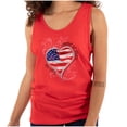 thumbnail image 1 of Remember Our Soldiers USA Flag Heart Womens Plus Size Graphic Tank Top Brisco Brands 2X, 1 of 6