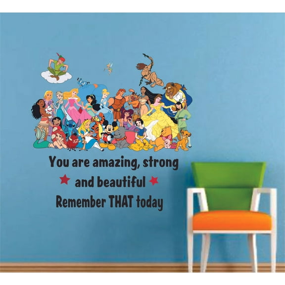 Remember That Character Cartoon Decors Wall Sticker Art Design Decal for Girls Boys Kids Room Bedroom Nursery Kindergarten House Fun Home Decor Stickers Wall Art Vinyl Decoration (10x10 inch)