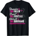 thumbnail image 1 of Remember The Fallen Support The Fighters Breast Cancer T-Shirt, 1 of 3