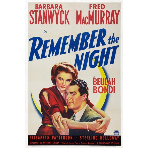 Remember The Night Us Poster Art From Left: Barbara Stanwyck Fred Macmurray 1940 Movie Poster Masterprint (24 x 36)