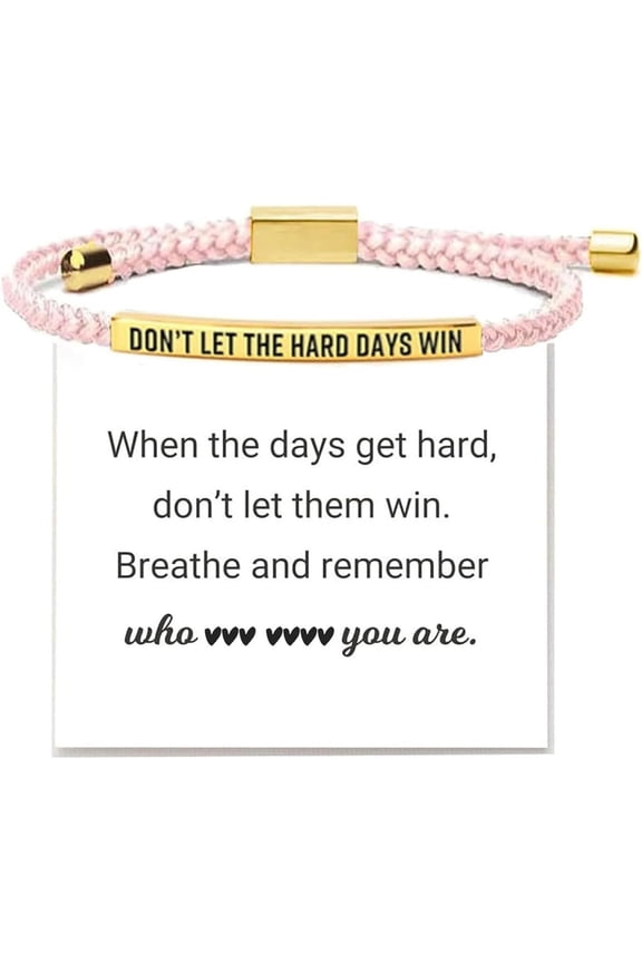 Remember Who The F You Are Bracelet Dont Let The Hard Days Win Bracelet Motivational Bracelet for Women Braided String Inspirational Gifts