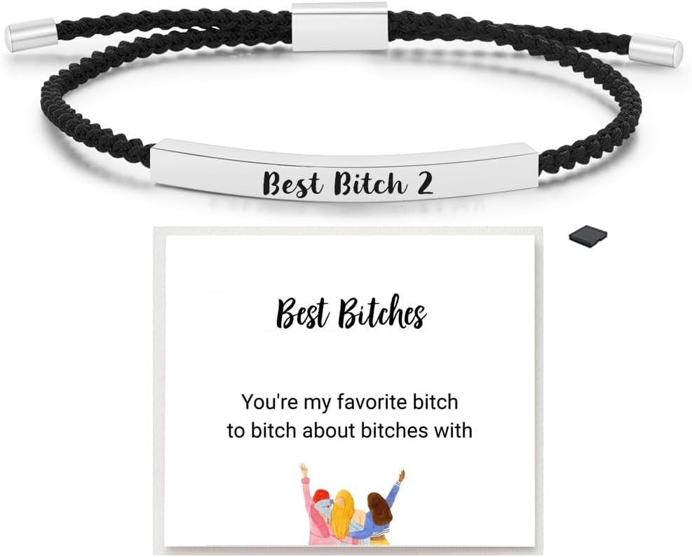 LIU JUN "Be Kind" Adjustable Bracelet For Women - Stainless Steel & Braided Rope, Inspirational Gift Jewelry