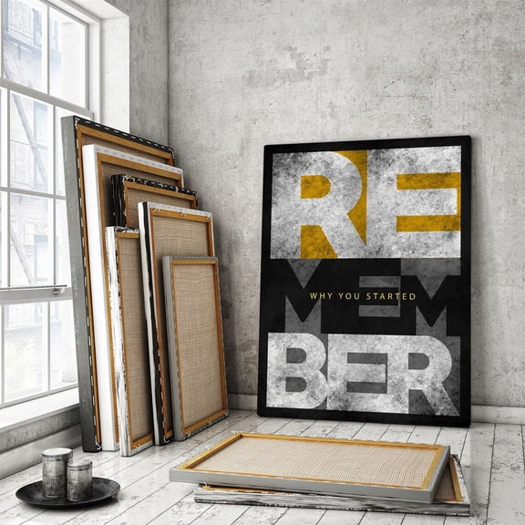 Remember Why You Started Wall Art Motivational Office Decor Poster Never Quit Poster Entrepreneur Encouragement Gift Sign Hustle Quote Home Decor, 8x12 UNFRAMED