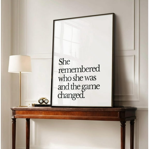 She Remembered Who She Was, Feminist Art Print, Female Empowerment, Woman Line Art, Strong Women Motivational Quote, Divorce Gift For Her Wall Art, Modern Wall Decor, 8x12 UNFRAMED