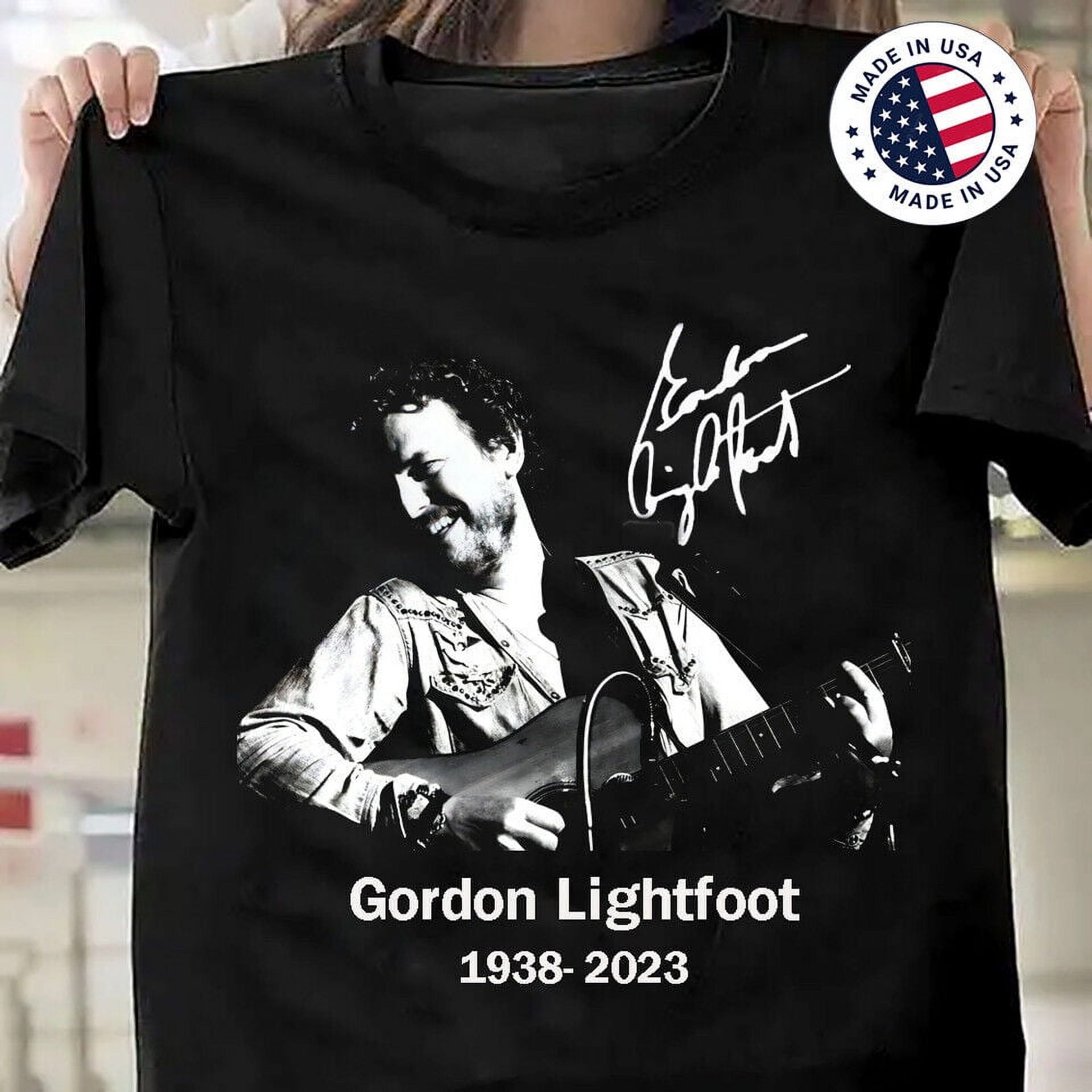 Remembering Gordon Lightfoot 19382023 Black Signed All Size Shirt