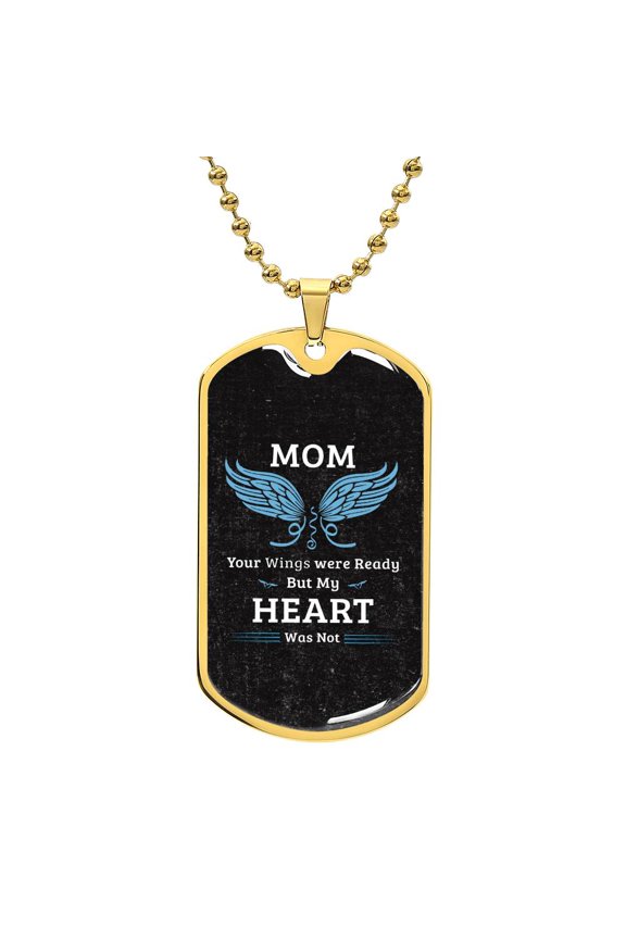Remembering My Mom - Graphic Military Dog Tag Necklace (Optional Personalized Engraving)