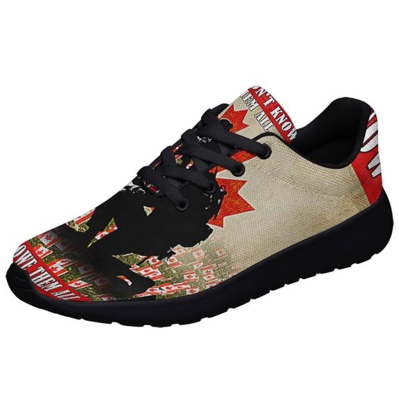 Remembrance Day Canadian Veteran We Don't Know Them All But We Owe Them All Shoes Sneakers Black Size 4