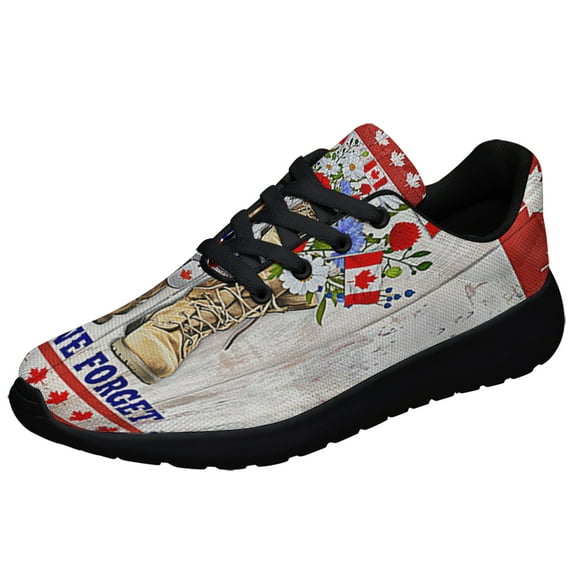 Remembrance Day Canadian Veterans LeStWe Forget Shoes Sneakers Black Size 10