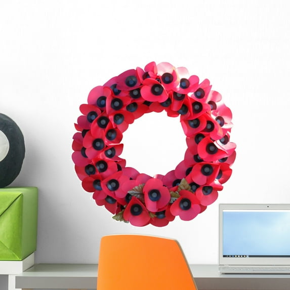 Remembrance Day Poppy Wreath Wall Mural by Wallmonkeys Peel and Stick Graphic (18 in H x 18 in W) WM215066
