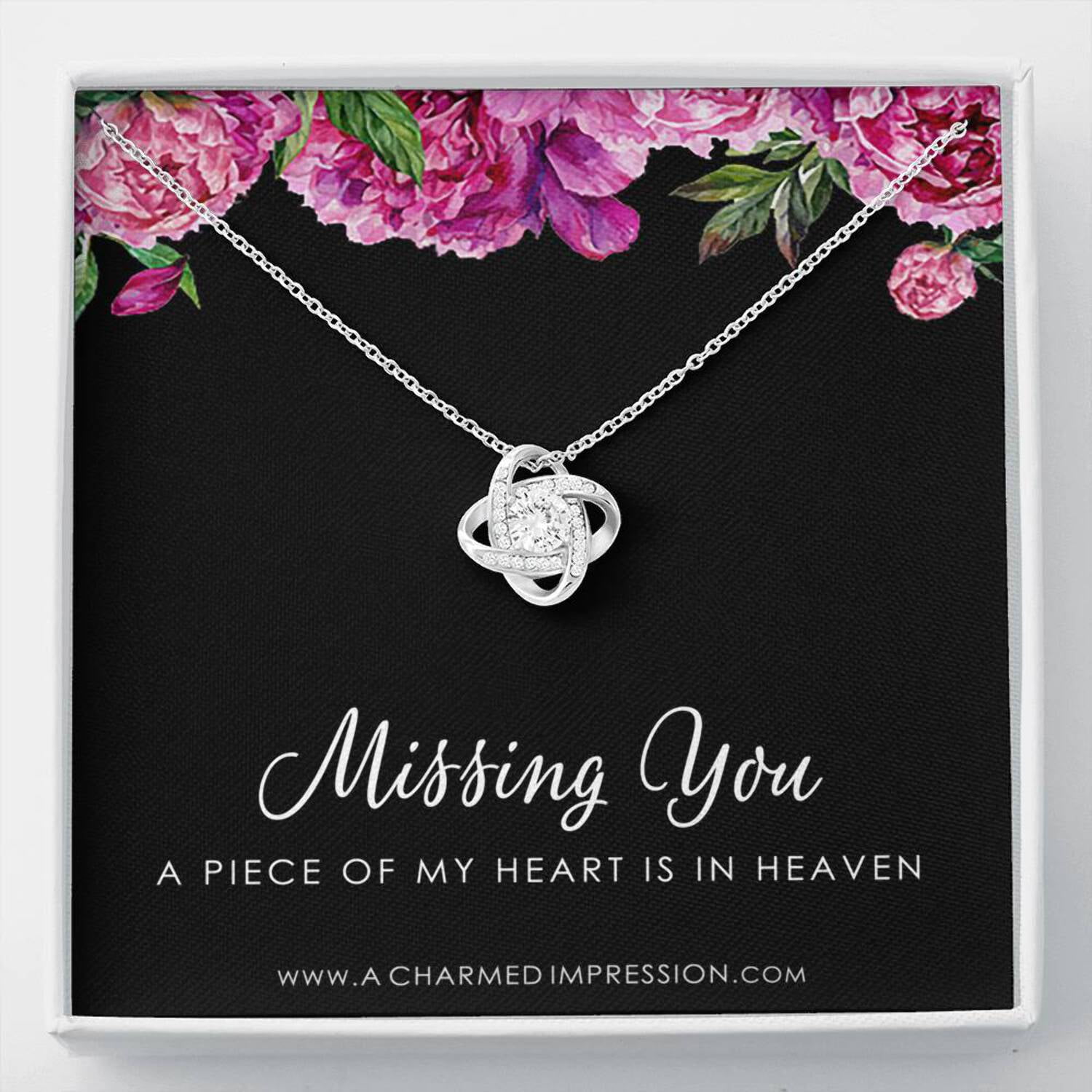 A CHARMED IMPRESSION remembrance-jewelry-gift-for-loss-of-loved-one-memory-keepsake-charm-sympathy-gift-a-piece-of-my-heart-is-in-heaven