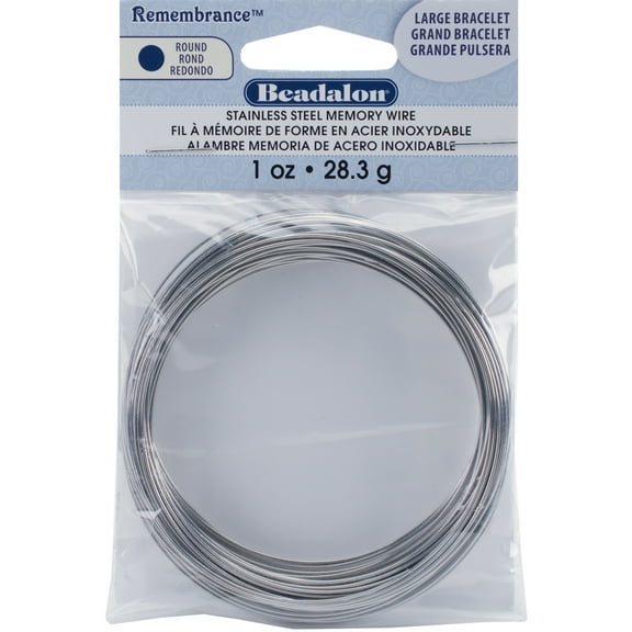 Remembrance Memory Wire Bracelet .62mm .25oz-Bright - 60 Coils, Pk 3, Beadalon