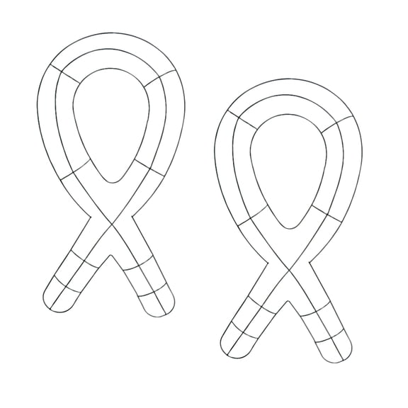 Remembrance Ribbon Metal Wreath Forms Black 9.62 in. Making DIY Craft Project for Breast Cancer Awareness Wedding Funeral Home Indoor Outdoor Decoration Supplies Set of 2