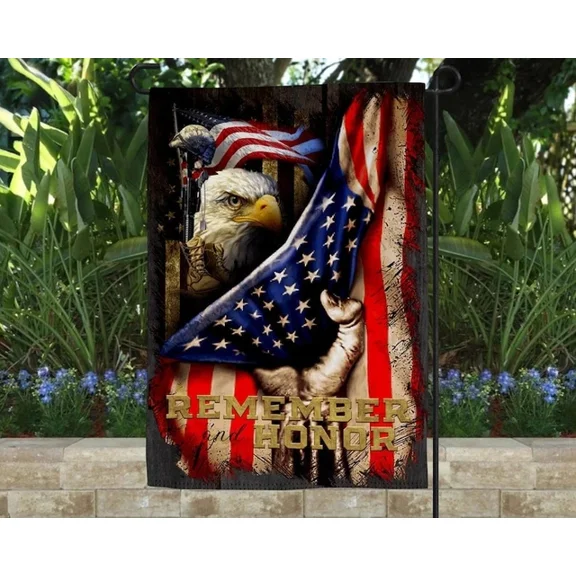 Remembrance flag, Memorial Day Patriotic Yard Flag 12x18 POLE NOT INCLUDED Garden Flag