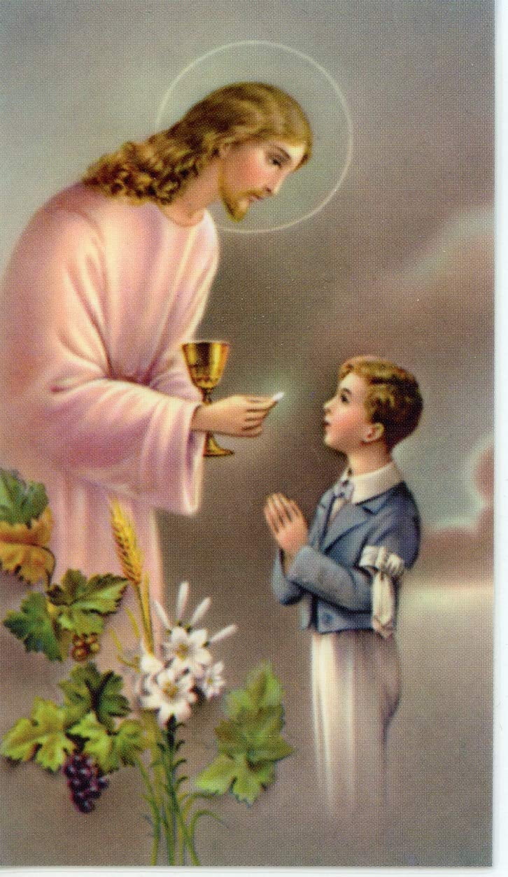 Remembrance of my First Holy Communion (boy) holy card - laminated ...