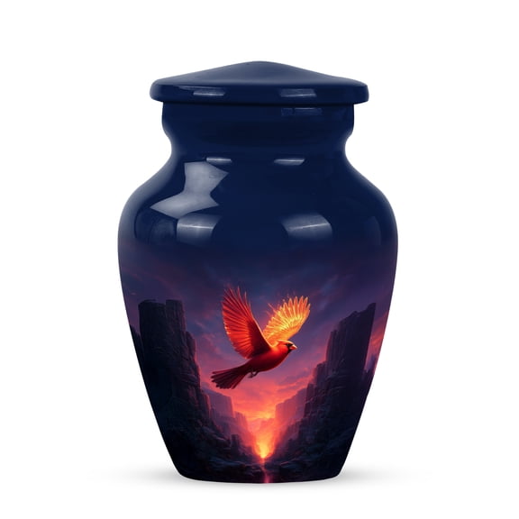Remembrate Cardinal Bird Mini Urns for Human Ashes Adult Male Burial - Cremation Small Keepsake Urns for Human Ashes - Funeral Mini Memorial Urn for Adult Man Women - Tiny Urn for Daughter 3 Inch