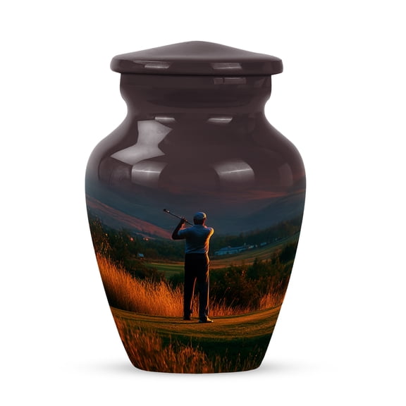 Remembrate Golf Ball Keepsake Urn for Ashes for Women and Men 3 Inch - Brown Burial Keepsake for Ashes of Loved Ones - Travel Grandma Urn - Cremation Small Urns for Mom and Dad