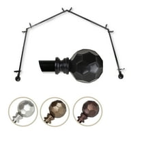 Remi 13/16" dia. 4-Sided Bay Window Curtain Rod - Black