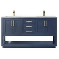 thumbnail image 1 of Remi 60" Carrara White Marble Countertop Double Vanity w/o Mirror Royal Blue, 1 of 9