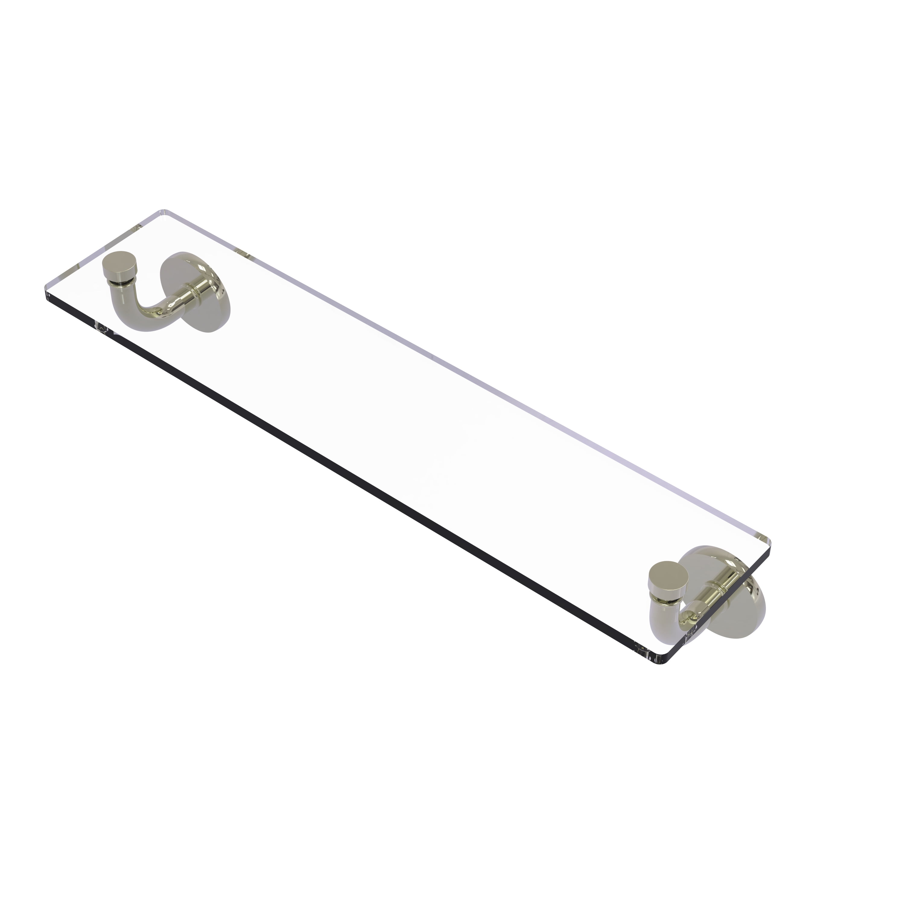 Allied Brass Glass Vanity Shelf - 16 Inch Bathroom Storage With Beveled Edges