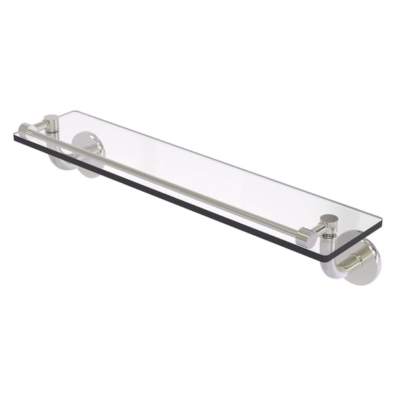 Remi Collection 22 Inch Glass Vanity Shelf with Gallery Rail