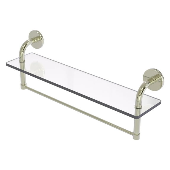 Remi Collection 22 Inch Glass Vanity Shelf with Integrated Towel Bar