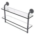 thumbnail image 1 of Remi Collection 22 Inch Two Tiered Glass Shelf with Integrated Towel Bar, 1 of 1
