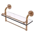 thumbnail image 1 of Remi Collection Gallery Glass Shelf with Towel Bar - Brushed Bronze / 16 Inch, 1 of 4