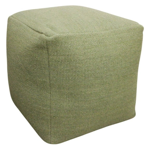 Remi Pouf in Handwoven Contemporary Sage Green Wool