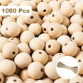 thumbnail image 1 of Remiawy 1000 PCS 10MM Wooden Beads for Crafts with Jute Twine, Natural Unfinished Round Loose Wood Beads in Bulk, Spacer Beads for DIY Garland, Macrame & Farmhouse Decor, 1 of 8
