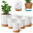 thumbnail image 1 of Remiawy Self Watering Plant Pots with Drainage Hole, 8/7/6.5/6/5.5/5 Inch Self Watering Planters for Indoor Outdoor Plants , White Plastic Flower Pots 6 Packs, 1 of 8