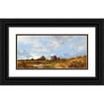 thumbnail image 1 of Remigius Adrianus van Haanen 24x13 Black Ornate Framed Double Matted Museum Art Print Titled: Open Landscape, 1 of 5