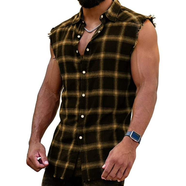 Sleeveless cowboy shop shirt
