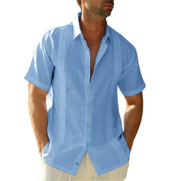 YOTAMI Mens Button Up Shirts Short Sleeve Summer 3D Non-Positioning ...