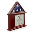 thumbnail image 1 of Reminded Flag Case and Certificate Display, Military Shadow Box Frame fits 3' x 5' Flag, Solid Wood Cherry Finish, 1 of 7