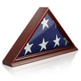 thumbnail image 1 of Reminded Memorial Veteran American Flag Display Case for Folded 5' x 9.5' Burial Flags, Solid Wood Cherry Finish, 1 of 7