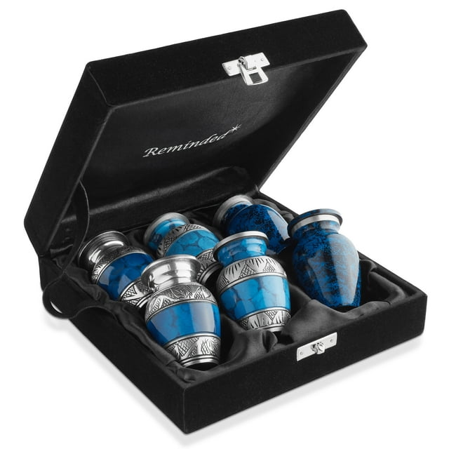 Reminded Small Cremation Urns for Human Ashes, Mini Keepsake Set of 6