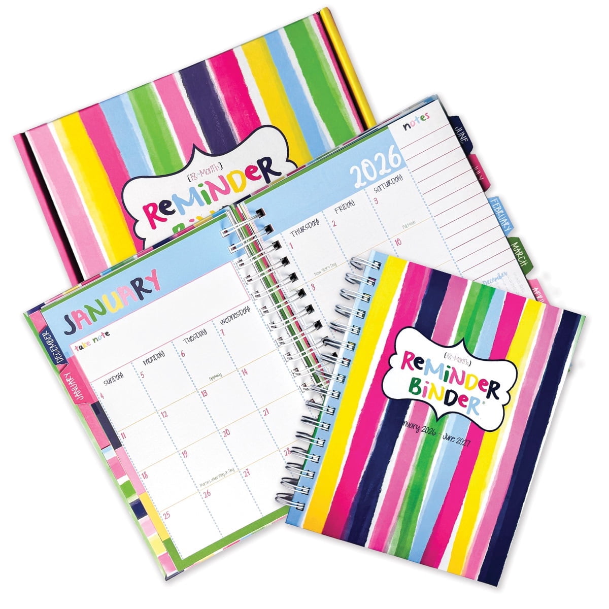 Reminder Binder® Planner Stylie Stripes (Jan 2026 - June 2027)