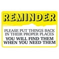 thumbnail image 1 of Reminder Please Put Things Back In Proper Places Sign - 12×8 Inches, Security Safety Metal, Vintage Caution Poster Business Office Home Decor, 1 of 6